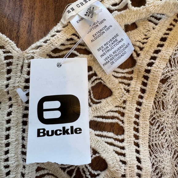 NWT Women's Buckle En Creme Beige Crochet Shrug Cardigan Size M/L Cover-Up - Picture 6 of 8